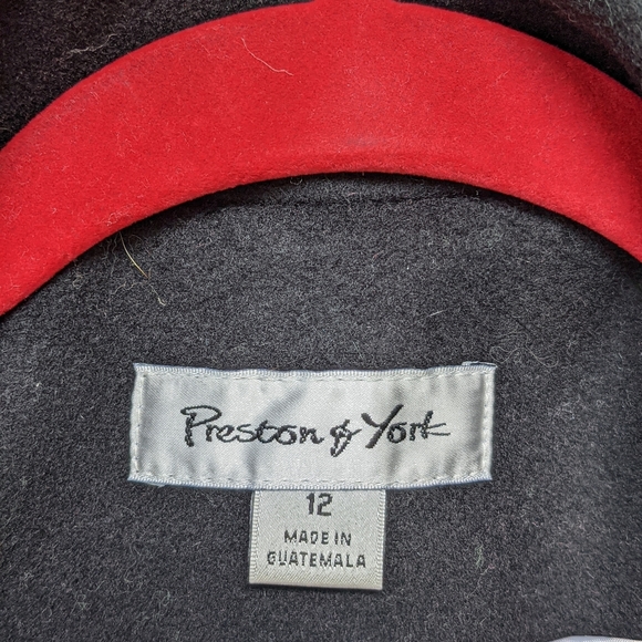 NWT Black Preston York Women's Coat Sz 12 Wool Blend Knee Length Single Breast. - Picture 8 of 10